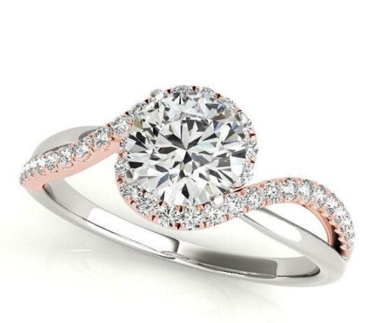 The Ultimate Guide to Finding the Best Engagement Ring and Diamond Store Near You 14k White And Rose Gold Bypass Band Diamond Engagement Ring